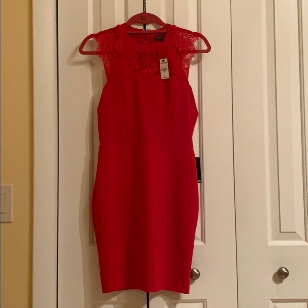 NWT Express red dress with lace detail